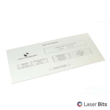 Placheta identificare utilaj din aluminiu eloxat